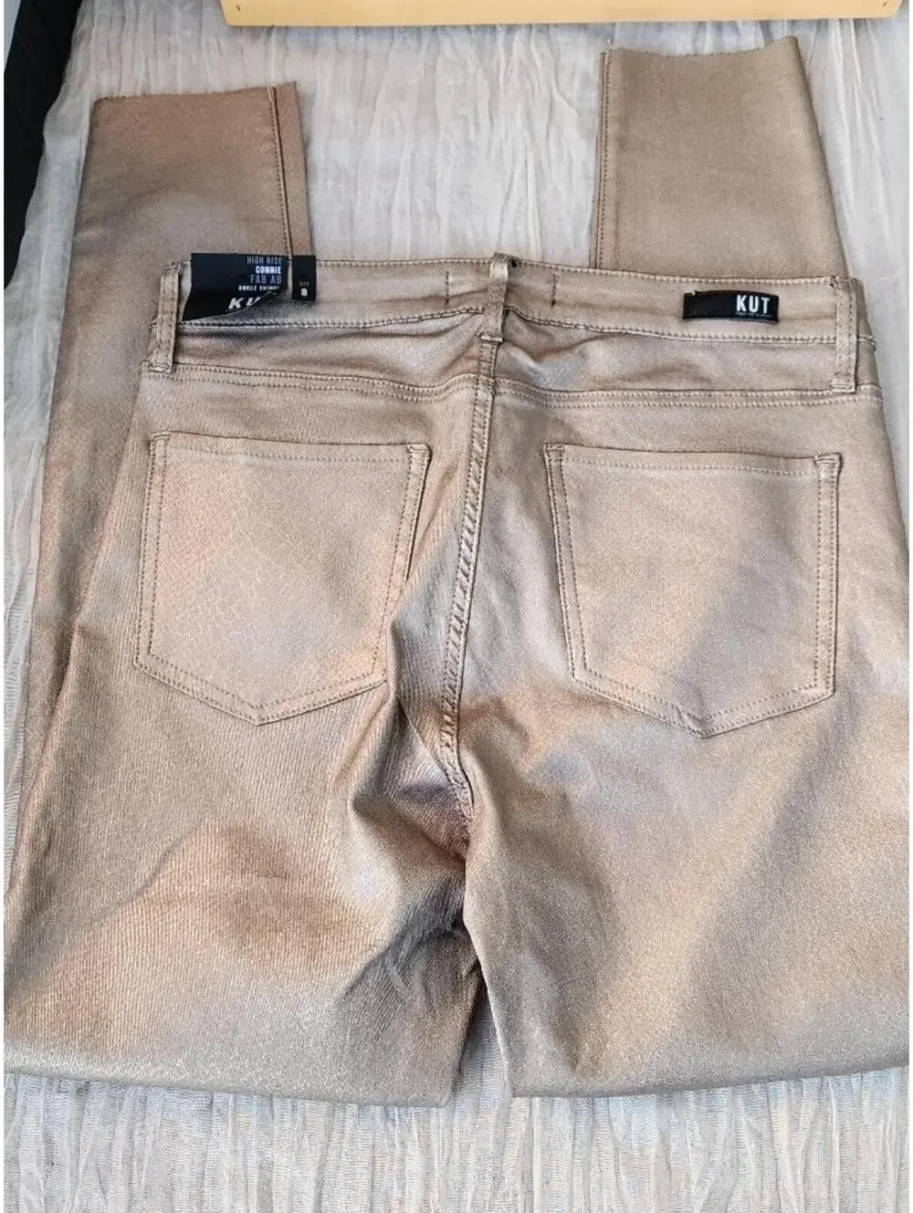 NWT Kut From The Kloth Connie Fab Ab High Rise Ankle Skinny Jeans Size 8 Beige - Picture 6 of 11